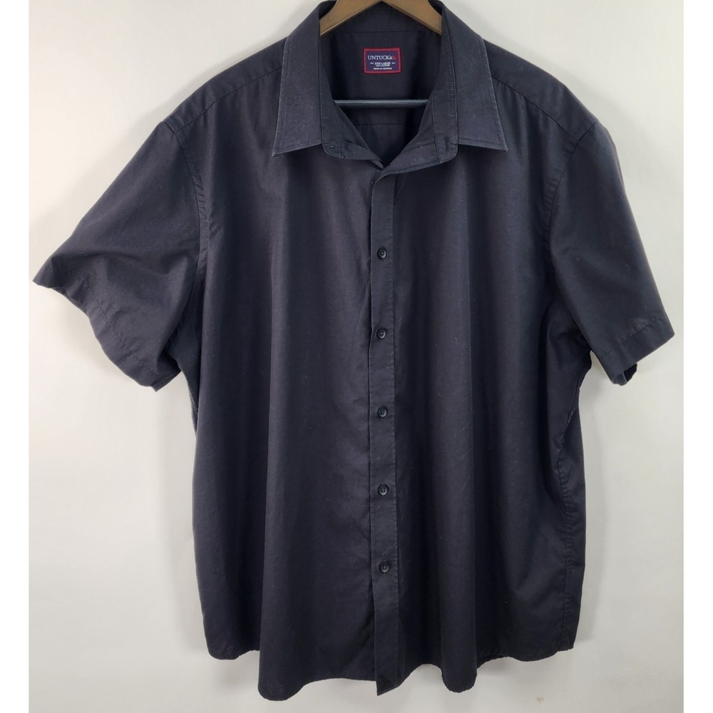 UNTUCKit Coufran Button Up Shirt Men's 3XL Black Short Sleeve Classic